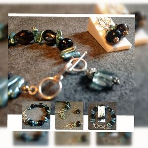 Silpada Vintage Sterling Silver Smokey Quartz set